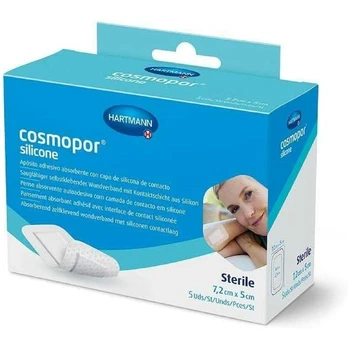 Sterilūs raiščiai Hartmann Cosmopor 7,2 x 5 cm Silikoninis 5 vnt.