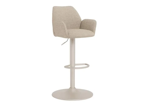 Glenda bar stool, Seat beige Basel 24, Base steel matt grey