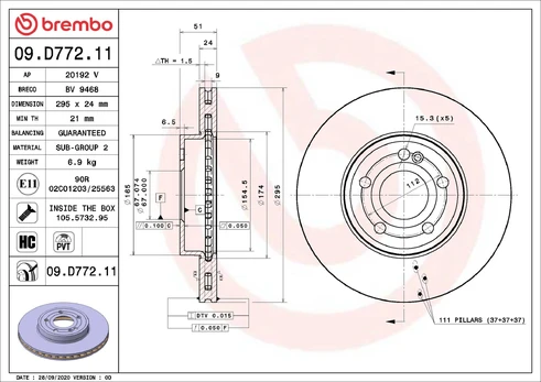 BREMBO 09.D772.11 Brake Disc