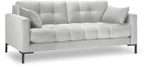 Sofa Micadoni Home Mamaia Velvet, sidabro, 152 x 92 cm x 75 cm