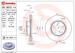 Stabdžių diskas BREMBO 09.5673.11 kaina
