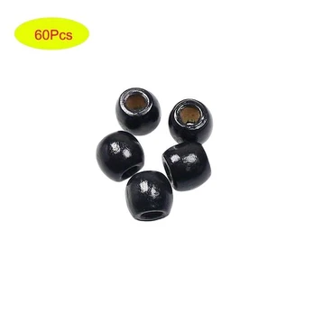 Mediniai karoliukai, 60Pcs Black