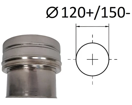 Adapteris. D 120+/150- mm.