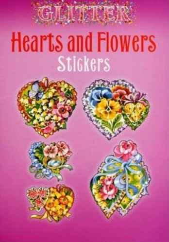 Glitter Hearts and Flowers Stickers