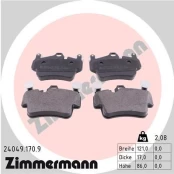 Stabdžių trinkelių rinkinys, diskinis stabdys ZIMMERMANN 24049.170.9 kaina