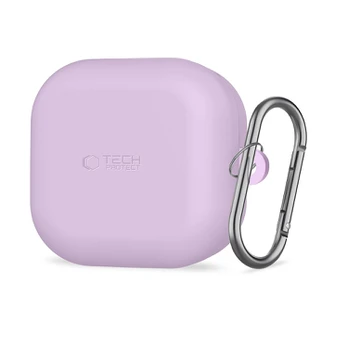 Levandos spalvos dėklas Samsung Galaxy Buds 4 / 4 Pro ausinėms "Tech-Protect Silicone Hook"