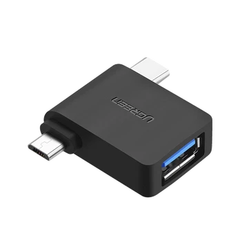 Adapteris Ugreen USB - USB-C/Micro-USB USB female, USB-C/Micro-USB male, juoda