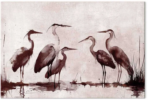 Artgeist Paveikslas - Herons painted with ink