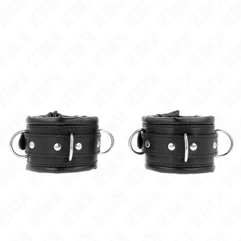 KINK Heavy Wrist Restraints with Black Fur Lining Adjustable 20-30cm