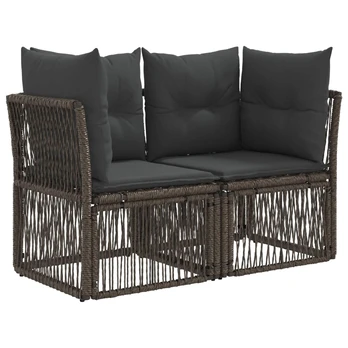 Sodo sofa 2-Vietų skaičius Pilka poliratanas