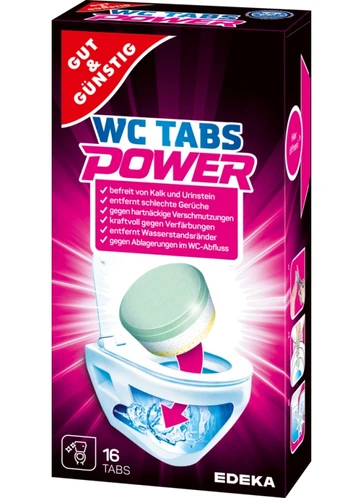 WC valymo tabletės G&G Power, 16 vnt.