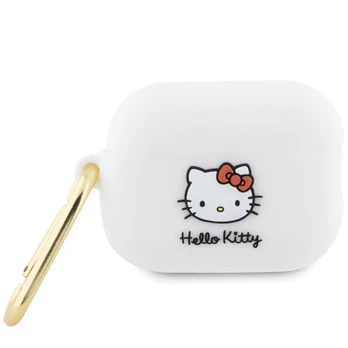 Hello Kitty Airpods Pro 2 dangtelis Silikoninis 3D Kitty Head Apple White