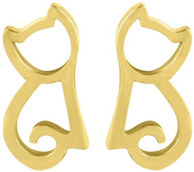 Troli Modern auksinis-plated cat earrings