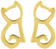 Troli Modern auksinis-plated cat earrings kaina