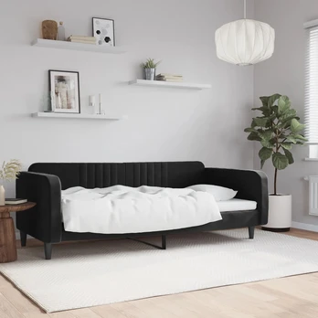 Lova Sofa, juodos spalvos, 100x200cm, aksomas