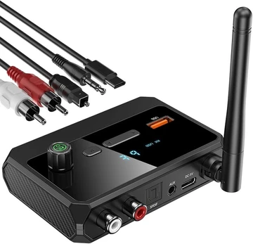 Bluetooth 5.3 imtuvas namų stereo, optinis/AUX/RCA, žemas vėlavimas