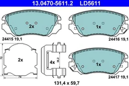 ATE 13.0470-5611.2 Brake pad set