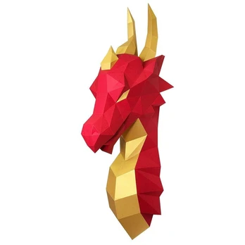 Beldizart WIZARDI 3D popieriniai amatų modeliai Dragon (raudonas) PP-1DRA-2RG