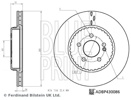 Stabdžių diskas BLUE PRINT ADBP430086