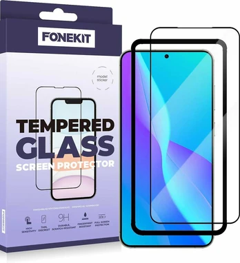 FoneKit Full Cover -panssarilasi, Samsung Galaxy S25+ / S24+, musta