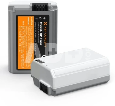 K&F Concept NP-FW50 1100mAh, Type C Mount Direct Camera Battery, *2pcs