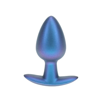 Ouch By Shots Smooth Silicone Anal Plug - Medium - 3.1 / 7,9 cm - Metallic Mėlyna