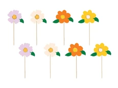 Cake toppers Flowers, mix, 13 cm (1 pkt / 8 pc.) kaina