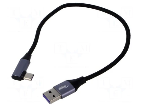Cable | USB 2.0 | USB A plug,USB C angled plug | nickel plated