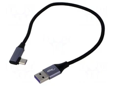 Cable | USB 2.0 | USB A plug,USB C angled plug | nickel plated kaina