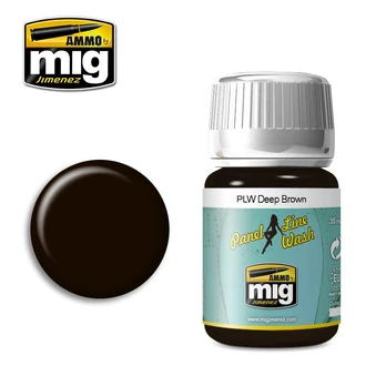 AMMO by MIG Jimenez AMMO MIG - Sendinimo priemonė PANEL LINE WASH DEEP BROWN, 35ml, 1618