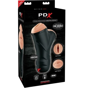 PDX ELITE Dvigubas vibruojantis masturbatorius