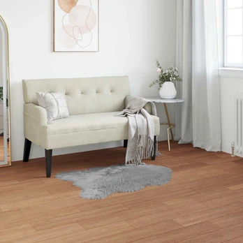 Dirbtinis avikailio kilimas Pilka 60 x 90 cm Poliesteris