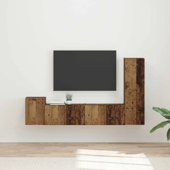 TV spintelių komplektas 4 pcs Senas medis Apdirbta mediena