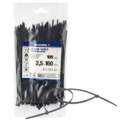 Dirželis nailon. juodas 2,5x160mm,100vnt kaina