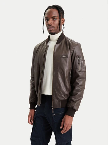 Aeronautica Militare Odinė striukė 262PN0966UPL00328 Ruda Regular Fit