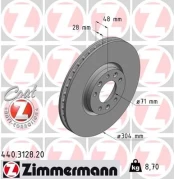 Stabdžių diskas ZIMMERMANN 440.3128.20 kaina