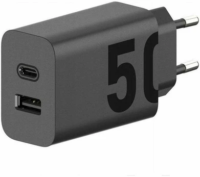 MOTOROLA original charger Type C + USB A 50W MC502 juodas bulk
