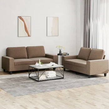 Sofa Sofos komplektas, 2 dalių, rudos spalvos, audinys