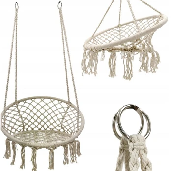 Supamasis krėslas, pakabinamas Boho, šviesiai ruda - ecru
