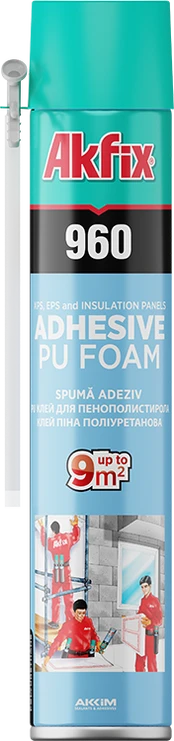 Šiaudelinės klijuojančios putos AKFIX 960 PU, 750 ml