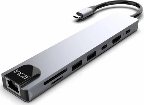INCA Adapteris ITPC-7T Typ C > 3XUSB-A, 1xRJ45, 1000mbps