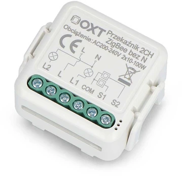 Tuya – dviejų kanalų mini relė be N – ZigBee – Android/iOS programa – OXT SWTZ32