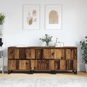 Šoninės lentynos 3 pcs Sena mediena 180 x 35 x 70 cm kaina