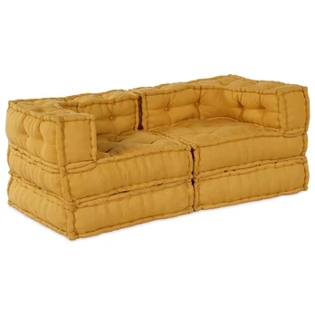 Modulinė sofa 2 pcs Geltona 70 x 70 x 56 cm audinys