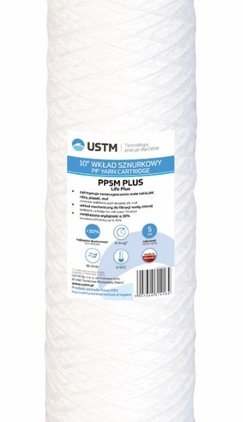 Filtravimo kasetė polipropileno siūlų USTM PP5M PLUS, polipropilenas, 10", 5 μm