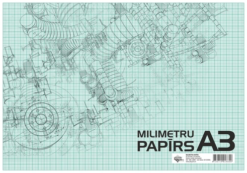 Milimetrinio popieriaus albumas, A3, 20 lapų