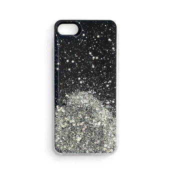 Dėklas Star Glitter Shining iPhone 13 Pro Juodas