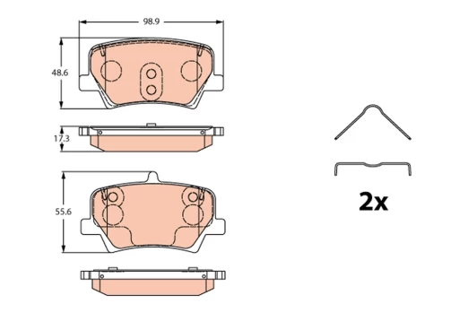 TRW GDB2277 Brake pad set