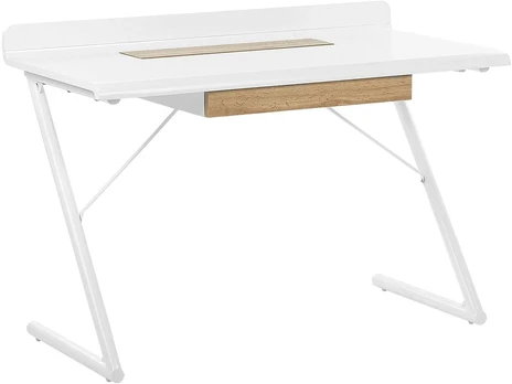 Beliani Rašomasis stalas FOCUS baltas 120 cm 60 cm su stalčiais