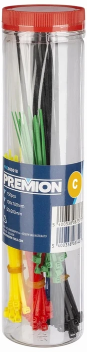 Premion PRE900018 - Multicolored Cable Ties, 150 pcs.